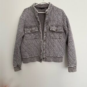 Gray Quilted Jacket
